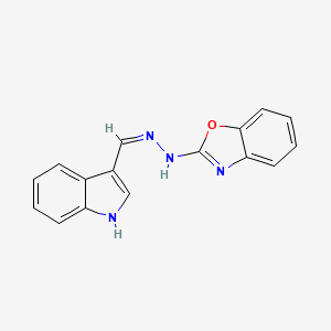 molecular formula C16H12N4O B3721047 1H-indole-3-carbaldehyde 1,3-benzoxazol-2-ylhydrazone 