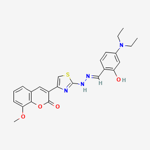 4-(diethylamino)-2-hydroxybenzaldehyde [4-(8-methoxy-2-oxo-2H-chromen-3-yl)-1,3-thiazol-2-yl]hydrazone