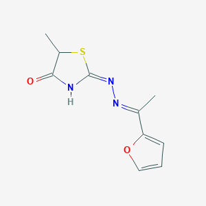 molecular formula C10H11N3O2S B3721086 5-methyl-1,3-thiazolidine-2,4-dione 2-{[1-(2-furyl)ethylidene]hydrazone} 