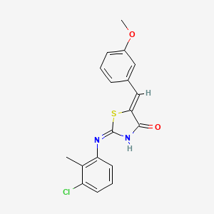 molecular formula C18H15ClN2O2S B3721109 2-[(3-chloro-2-methylphenyl)amino]-5-(3-methoxybenzylidene)-1,3-thiazol-4(5H)-one 