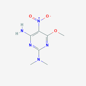 molecular formula C7H11N5O3 B372111 4-Amino-2-(dimethylamino)-5-(nitro)-6-(methyloxy)pyrimidine 