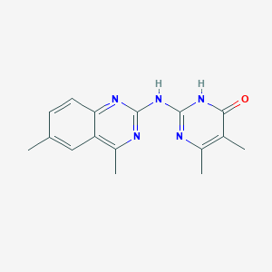 molecular formula C16H17N5O B3721129 2-[(4,6-dimethyl-2-quinazolinyl)amino]-5,6-dimethyl-4(1H)-pyrimidinone 