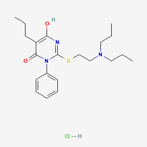 molecular formula C21H32ClN3O2S B3721132 2-{[2-(dipropylamino)ethyl]thio}-6-hydroxy-3-phenyl-5-propyl-4(3H)-pyrimidinone hydrochloride 