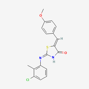 molecular formula C18H15ClN2O2S B3721140 2-[(3-chloro-2-methylphenyl)amino]-5-(4-methoxybenzylidene)-1,3-thiazol-4(5H)-one 