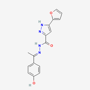 3-(2-furyl)-N'-[1-(4-hydroxyphenyl)ethylidene]-1H-pyrazole-5-carbohydrazide