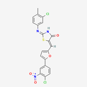 2-[(3-chloro-4-methylphenyl)amino]-5-{[5-(4-chloro-3-nitrophenyl)-2-furyl]methylene}-1,3-thiazol-4(5H)-one