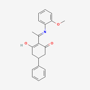 molecular formula C21H21NO3 B3721152 2-{1-[(2-methoxyphenyl)amino]ethylidene}-5-phenyl-1,3-cyclohexanedione 