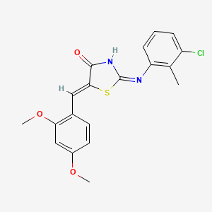 molecular formula C19H17ClN2O3S B3721166 2-[(3-chloro-2-methylphenyl)amino]-5-(2,4-dimethoxybenzylidene)-1,3-thiazol-4(5H)-one 