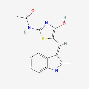 N-{5-[(2-methyl-1H-indol-3-yl)methylene]-4-oxo-1,3-thiazolidin-2-ylidene}acetamide