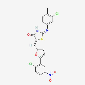 2-[(3-chloro-4-methylphenyl)amino]-5-{[5-(2-chloro-5-nitrophenyl)-2-furyl]methylene}-1,3-thiazol-4(5H)-one