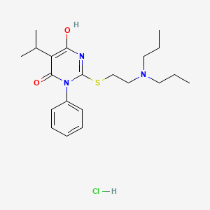 molecular formula C21H32ClN3O2S B3721194 2-{[2-(dipropylamino)ethyl]thio}-6-hydroxy-5-isopropyl-3-phenyl-4(3H)-pyrimidinone hydrochloride 