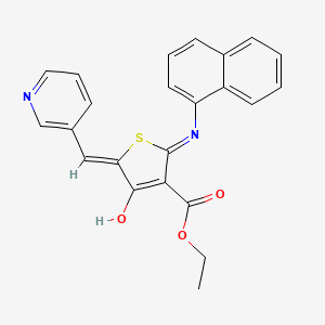 ethyl 2-(1-naphthylamino)-4-oxo-5-(3-pyridinylmethylene)-4,5-dihydro-3-thiophenecarboxylate