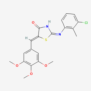 molecular formula C20H19ClN2O4S B3721209 2-[(3-chloro-2-methylphenyl)amino]-5-(3,4,5-trimethoxybenzylidene)-1,3-thiazol-4(5H)-one 