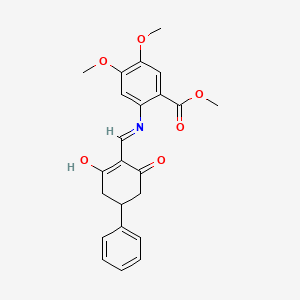 molecular formula C23H23NO6 B3721213 methyl 2-{[(2,6-dioxo-4-phenylcyclohexylidene)methyl]amino}-4,5-dimethoxybenzoate 