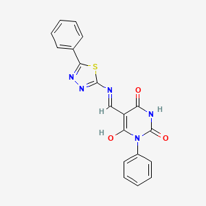1-phenyl-5-{[(5-phenyl-1,3,4-thiadiazol-2-yl)amino]methylene}-2,4,6(1H,3H,5H)-pyrimidinetrione