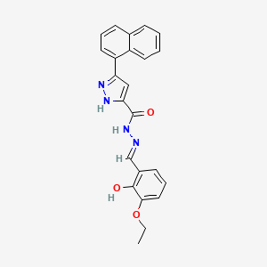 molecular formula C23H20N4O3 B3721223 N'-(3-ethoxy-2-hydroxybenzylidene)-3-(1-naphthyl)-1H-pyrazole-5-carbohydrazide 