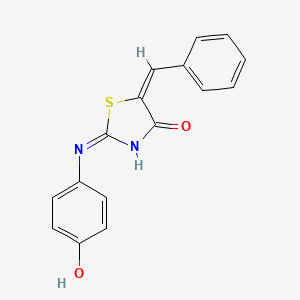 molecular formula C16H12N2O2S B3721234 5-benzylidene-2-[(4-hydroxyphenyl)imino]-1,3-thiazolidin-4-one 