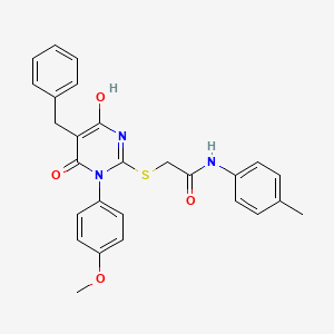 2-{[5-benzyl-4-hydroxy-1-(4-methoxyphenyl)-6-oxo-1,6-dihydro-2-pyrimidinyl]thio}-N-(4-methylphenyl)acetamide