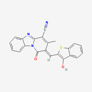 molecular formula C22H13N3O2S B3721249 1-hydroxy-3-methyl-2-[(3-oxo-1-benzothien-2(3H)-ylidene)methyl]pyrido[1,2-a]benzimidazole-4-carbonitrile 