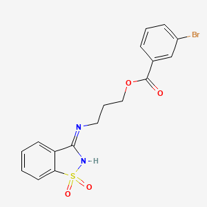 3-[(1,1-dioxido-1,2-benzisothiazol-3-yl)amino]propyl 3-bromobenzoate