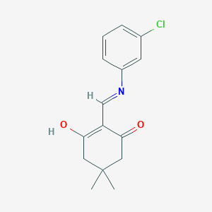 molecular formula C15H16ClNO2 B3721268 2-{[(3-chlorophenyl)amino]methylene}-5,5-dimethyl-1,3-cyclohexanedione 