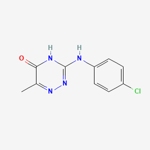 molecular formula C10H9ClN4O B3721273 3-[(4-chlorophenyl)amino]-6-methyl-1,2,4-triazin-5(4H)-one 