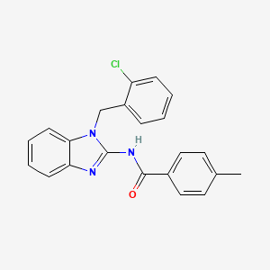 molecular formula C22H18ClN3O B3721284 N-[1-(2-chlorobenzyl)-1H-benzimidazol-2-yl]-4-methylbenzamide 