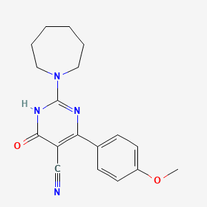 molecular formula C18H20N4O2 B3721289 2-(1-azepanyl)-4-(4-methoxyphenyl)-6-oxo-1,6-dihydro-5-pyrimidinecarbonitrile 