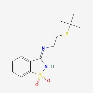 molecular formula C13H18N2O2S2 B3721322 N-[2-(tert-butylthio)ethyl]-1,2-benzisothiazol-3-amine 1,1-dioxide 