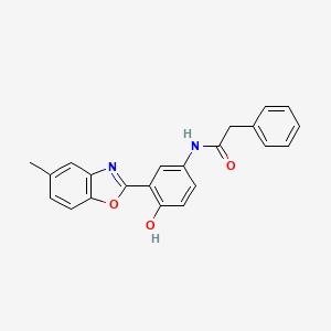 molecular formula C22H18N2O3 B3721329 N-[4-hydroxy-3-(5-methyl-1,3-benzoxazol-2-yl)phenyl]-2-phenylacetamide 