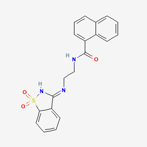 molecular formula C20H17N3O3S B3721367 N-{2-[(1,1-dioxido-1,2-benzisothiazol-3-yl)amino]ethyl}-1-naphthamide 