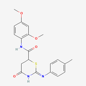 molecular formula C20H21N3O4S B3721379 N-(2,4-dimethoxyphenyl)-2-[(4-methylphenyl)amino]-4-oxo-5,6-dihydro-4H-1,3-thiazine-6-carboxamide 