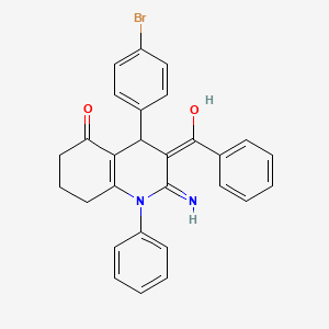 molecular formula C28H23BrN2O2 B3721383 2-amino-3-benzoyl-4-(4-bromophenyl)-1-phenyl-4,6,7,8-tetrahydro-5(1H)-quinolinone 