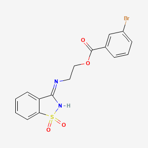 molecular formula C16H13BrN2O4S B3721397 2-[(1,1-dioxido-1,2-benzisothiazol-3-yl)amino]ethyl 3-bromobenzoate 