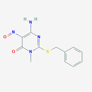 molecular formula C12H12N4O2S B372140 6-amino-2-(benzylsulfanyl)-3-methyl-5-nitrosopyrimidin-4(3H)-one 