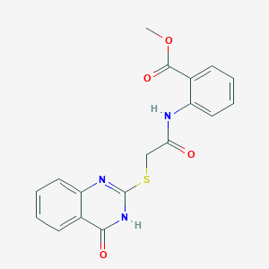 molecular formula C18H15N3O4S B3721403 methyl 2-({[(4-oxo-3,4-dihydro-2-quinazolinyl)thio]acetyl}amino)benzoate 