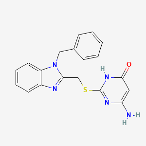 molecular formula C19H17N5OS B3721404 6-amino-2-{[(1-benzyl-1H-benzimidazol-2-yl)methyl]thio}-4(1H)-pyrimidinone 
