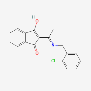 molecular formula C18H14ClNO2 B3721409 2-{1-[(2-chlorobenzyl)amino]ethylidene}-1H-indene-1,3(2H)-dione 