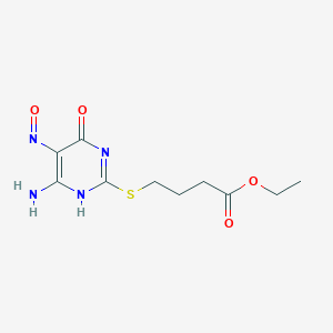 molecular formula C10H14N4O4S B372141 ethyl 4-[(6-amino-5-nitroso-4-oxo-1H-pyrimidin-2-yl)sulfanyl]butanoate 