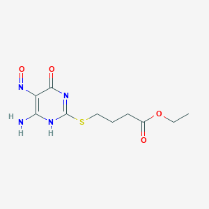 ethyl 4-[(6-amino-5-nitroso-4-oxo-1H-pyrimidin-2-yl)sulfanyl]butanoate