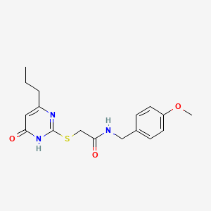 molecular formula C17H21N3O3S B3721414 N-(4-methoxybenzyl)-2-[(6-oxo-4-propyl-1,6-dihydro-2-pyrimidinyl)thio]acetamide 