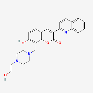 molecular formula C25H25N3O4 B3721417 7-hydroxy-8-{[4-(2-hydroxyethyl)-1-piperazinyl]methyl}-3-(2-quinolinyl)-2H-chromen-2-one 