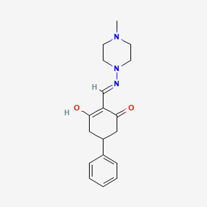 molecular formula C18H23N3O2 B3721429 2-{[(4-methyl-1-piperazinyl)amino]methylene}-5-phenyl-1,3-cyclohexanedione 