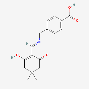 molecular formula C17H19NO4 B3721436 4-({[(4,4-dimethyl-2,6-dioxocyclohexylidene)methyl]amino}methyl)benzoic acid 
