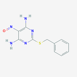 molecular formula C11H11N5OS B372144 2-Benzylsulfanyl-5-nitrosopyrimidine-4,6-diamine CAS No. 52222-45-4