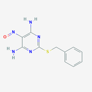 molecular formula C11H11N5OS B372144 6-Amino-2-(benzylsulfanyl)-5-nitrosopyrimidin-4-ylamine CAS No. 52222-45-4