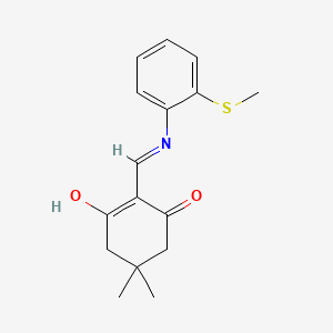molecular formula C16H19NO2S B3721443 5,5-dimethyl-2-({[2-(methylthio)phenyl]amino}methylene)-1,3-cyclohexanedione 