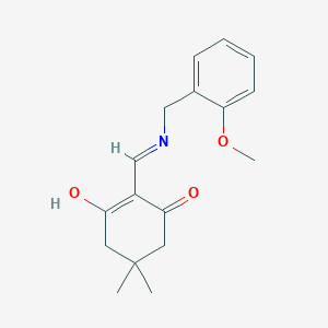 molecular formula C17H21NO3 B3721450 2-{[(2-methoxybenzyl)amino]methylene}-5,5-dimethyl-1,3-cyclohexanedione 