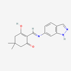 molecular formula C16H17N3O2 B3721457 2-[(1H-indazol-6-ylamino)methylene]-5,5-dimethyl-1,3-cyclohexanedione 