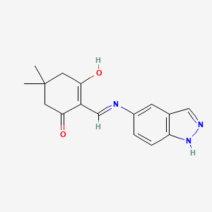 molecular formula C16H17N3O2 B3721465 2-[(1H-indazol-5-ylamino)methylene]-5,5-dimethyl-1,3-cyclohexanedione 
